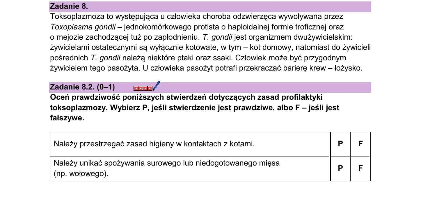Zadanie 8 — biologia 2026, poziom rozszerzony, arkusz CKE