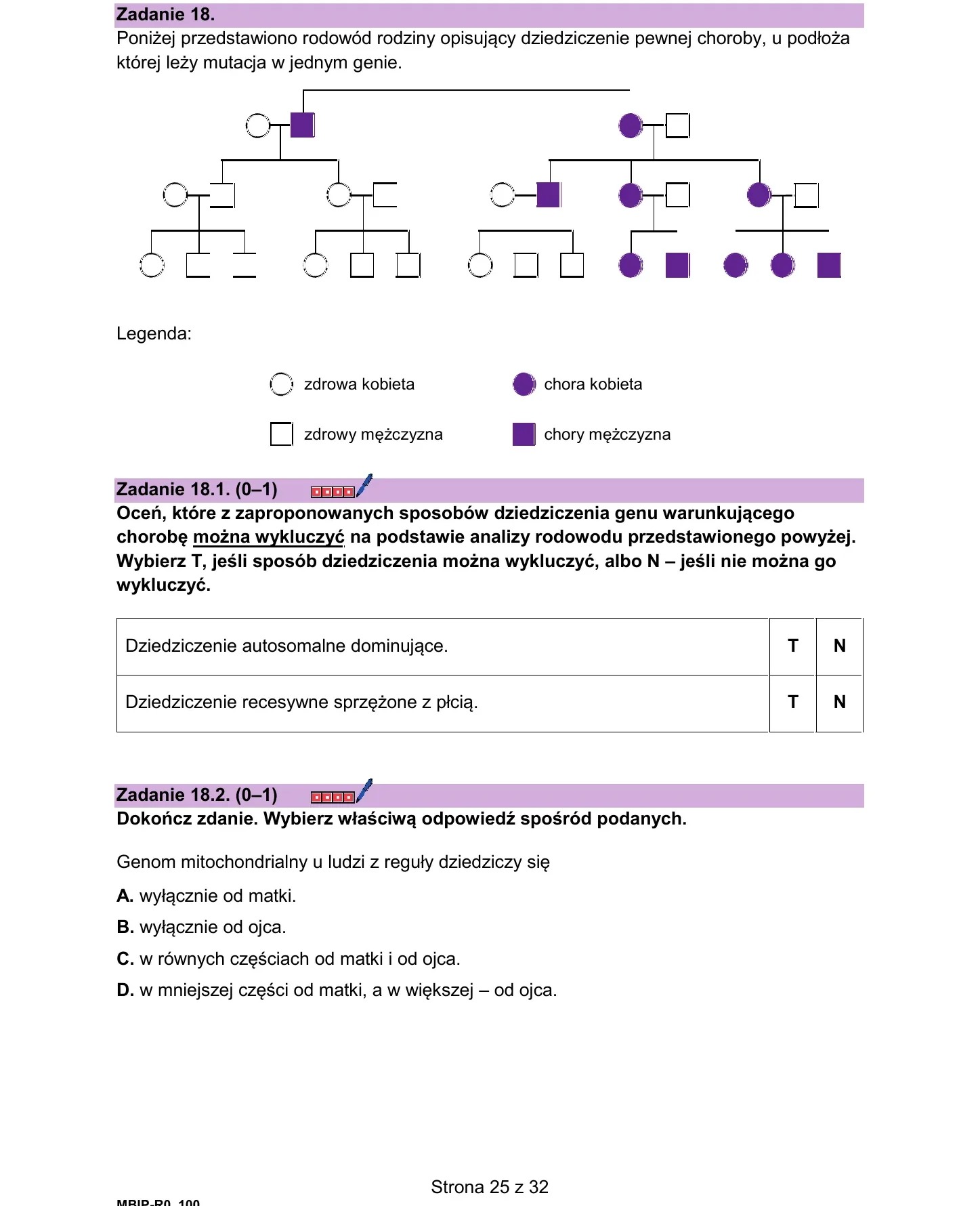 Zadanie 18 — biologia 2026, poziom rozszerzony, arkusz CKE