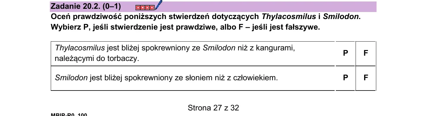 Zadanie 20 — biologia 2026, poziom rozszerzony, arkusz CKE