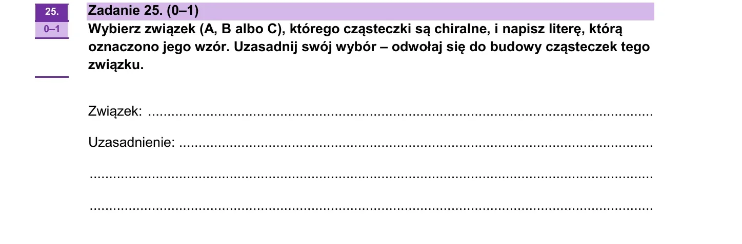 Zadanie 25 - chemia 2023 PR