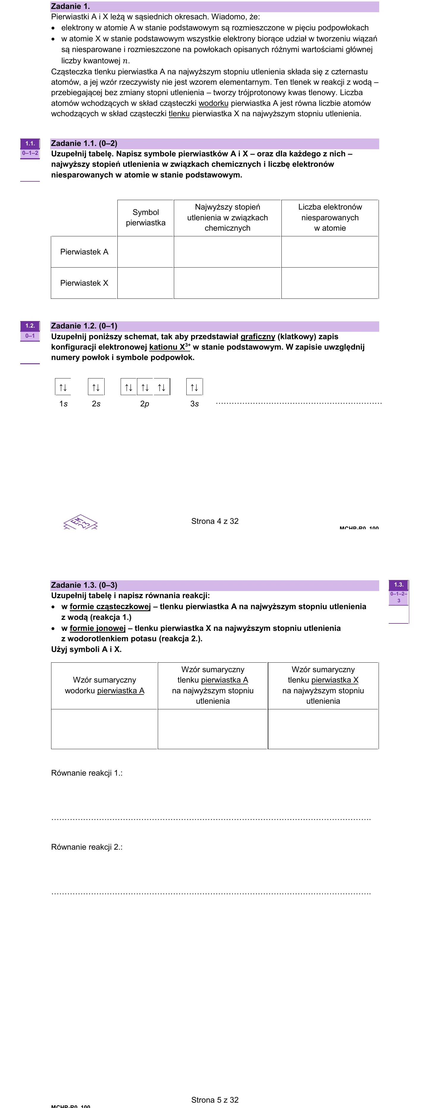 Zadanie 1 - chemia 2024 PR