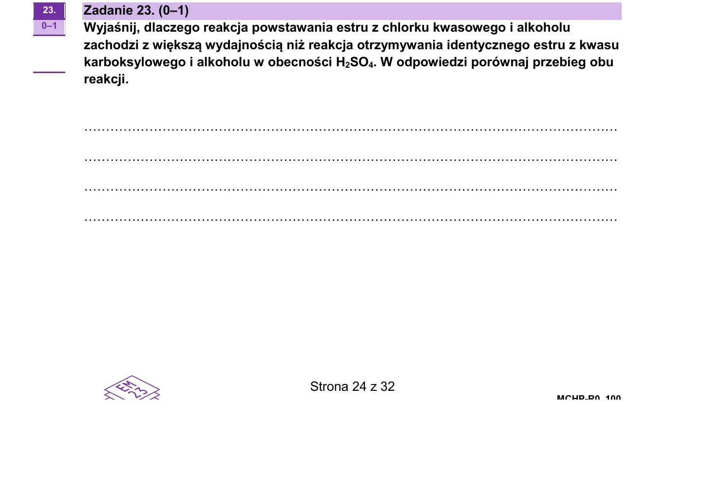 Zadanie 23 - chemia 2024 PR