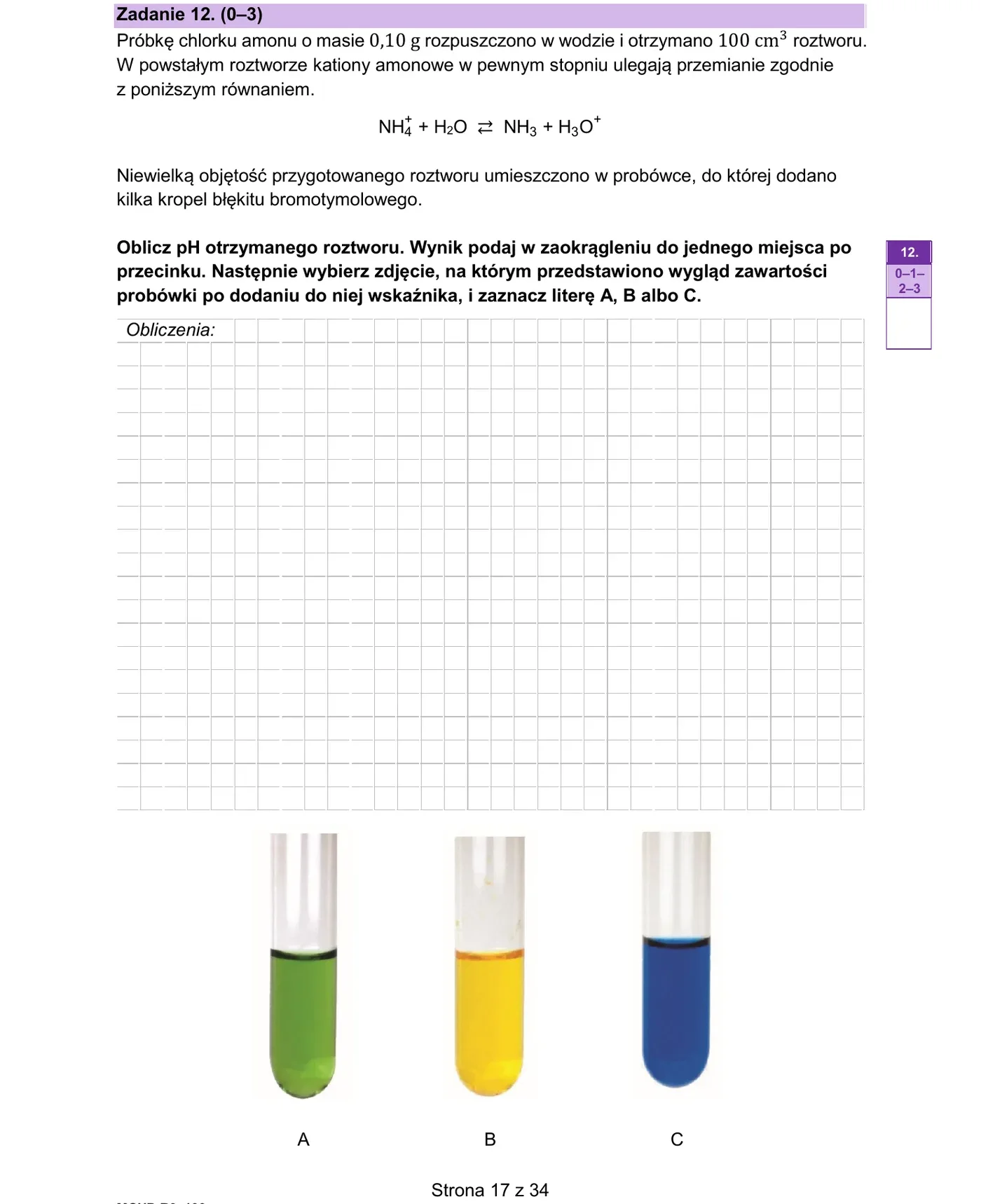 Zadanie 12 - pH NH4Cl
