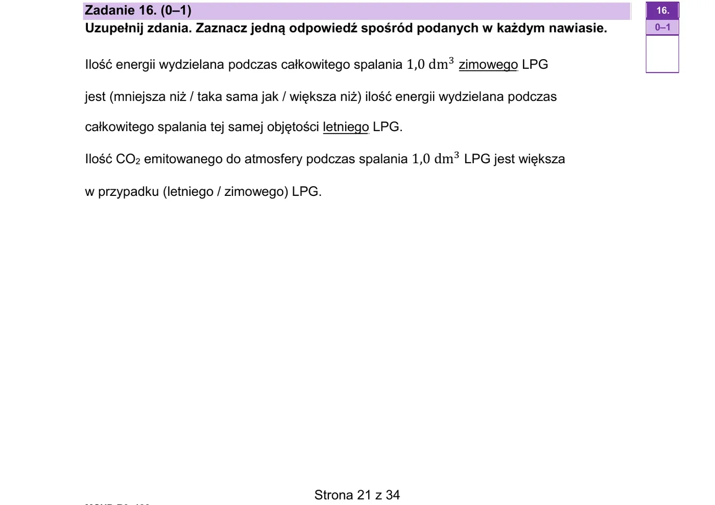 Zadanie 16 - porównanie LPG