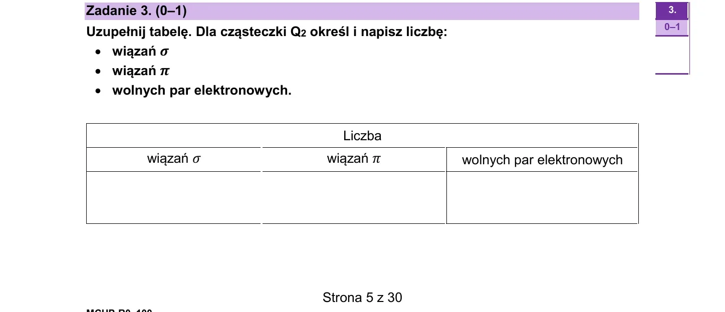 Zadanie 3 — chemia 2026, poziom rozszerzony, arkusz CKE
