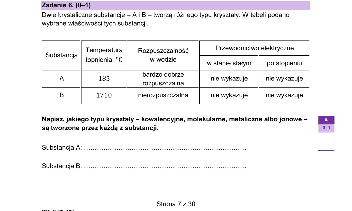 Zadanie 6 — chemia 2026, poziom rozszerzony, arkusz CKE