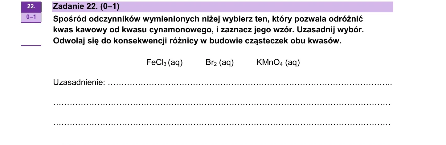 Zadanie 22 — chemia 2026, poziom rozszerzony, arkusz CKE