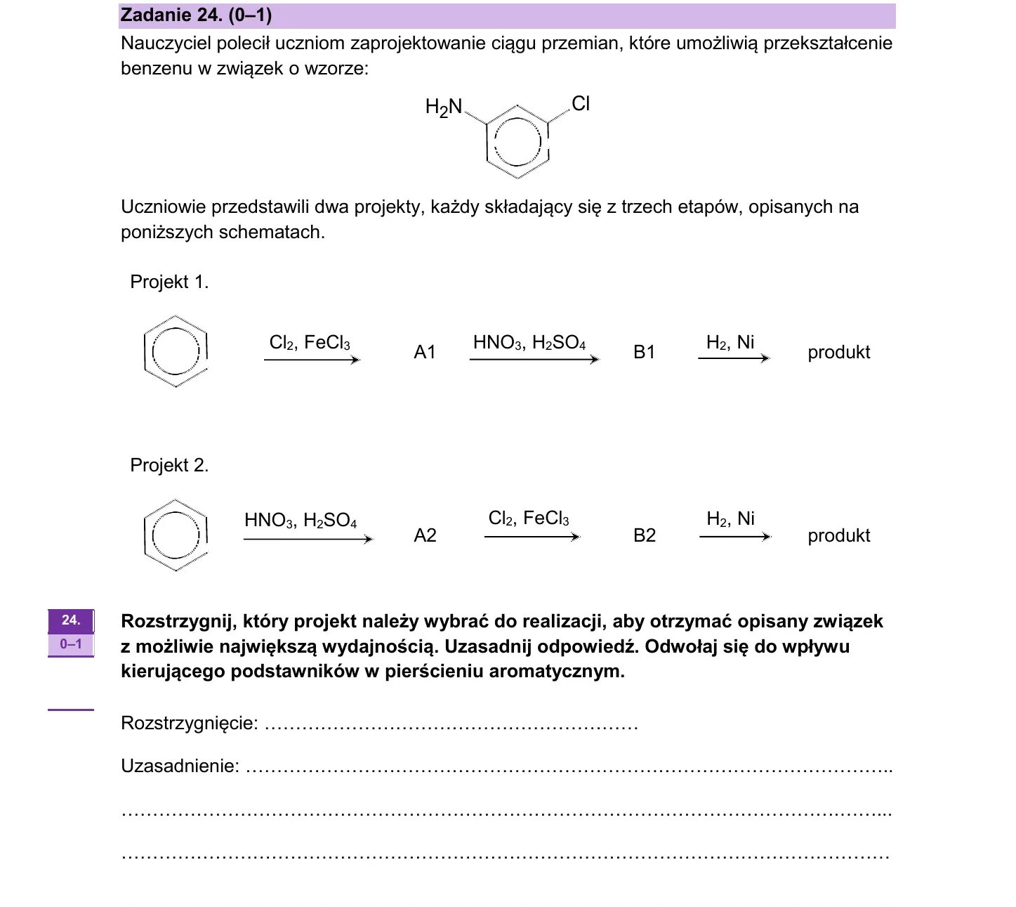 Zadanie 24 — chemia 2026, poziom rozszerzony, arkusz CKE