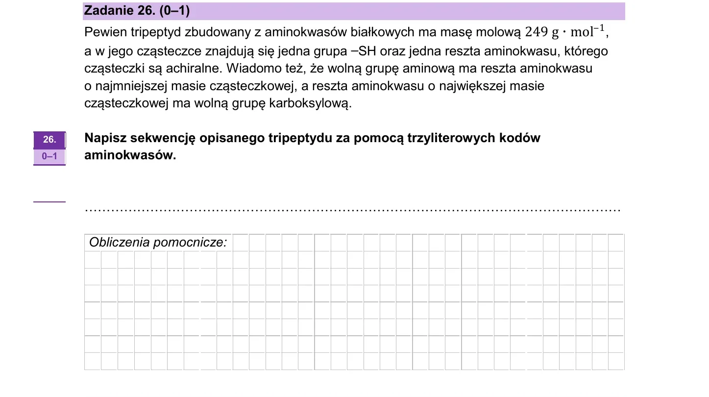 Zadanie 26 — chemia 2026, poziom rozszerzony, arkusz CKE
