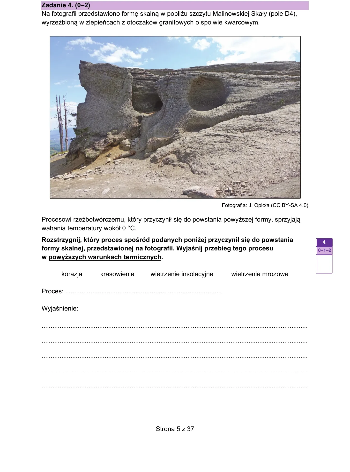 Zadanie 4 — geografia 2026, poziom rozszerzony, arkusz CKE