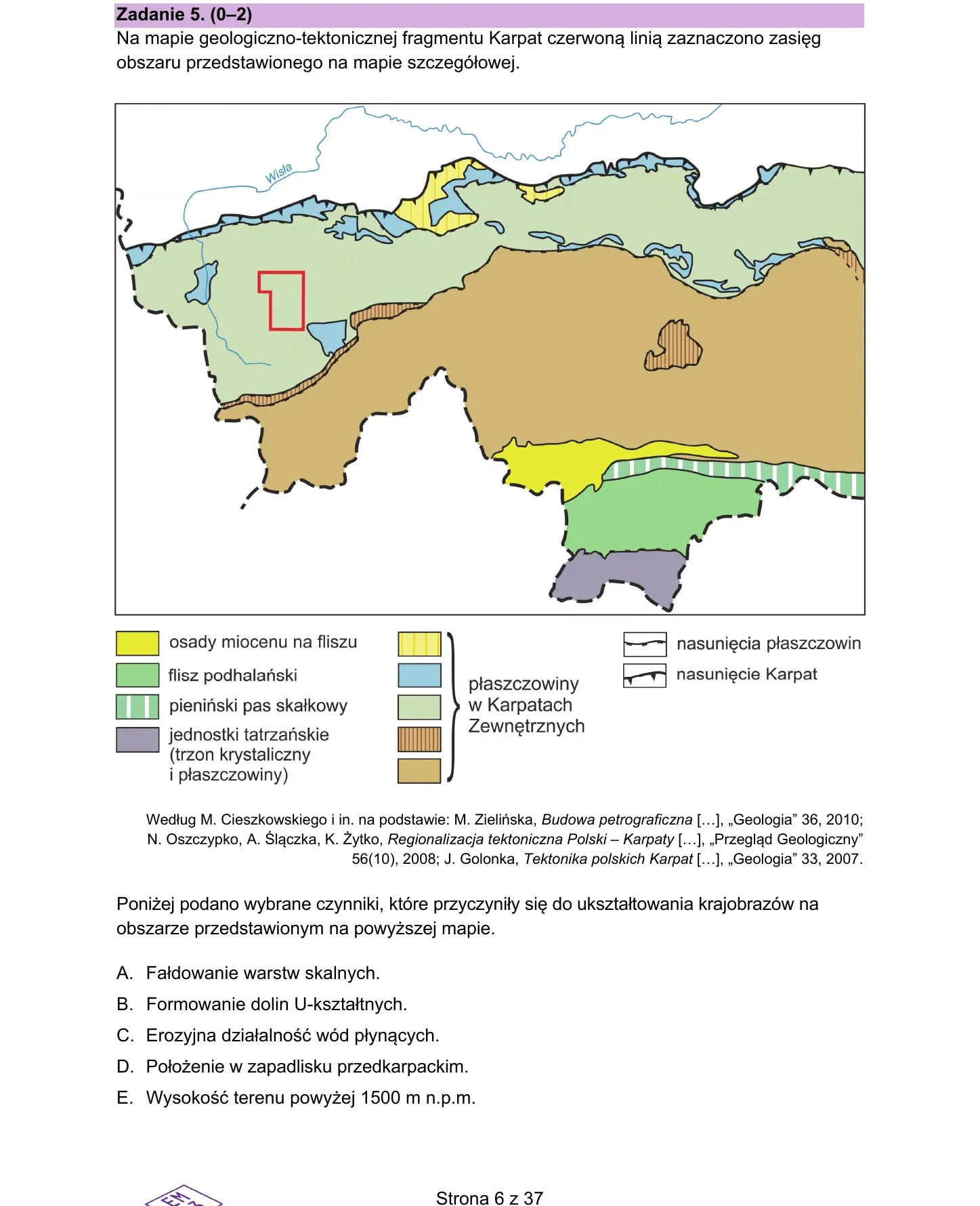 Zadanie 5 — geografia 2026, poziom rozszerzony, arkusz CKE