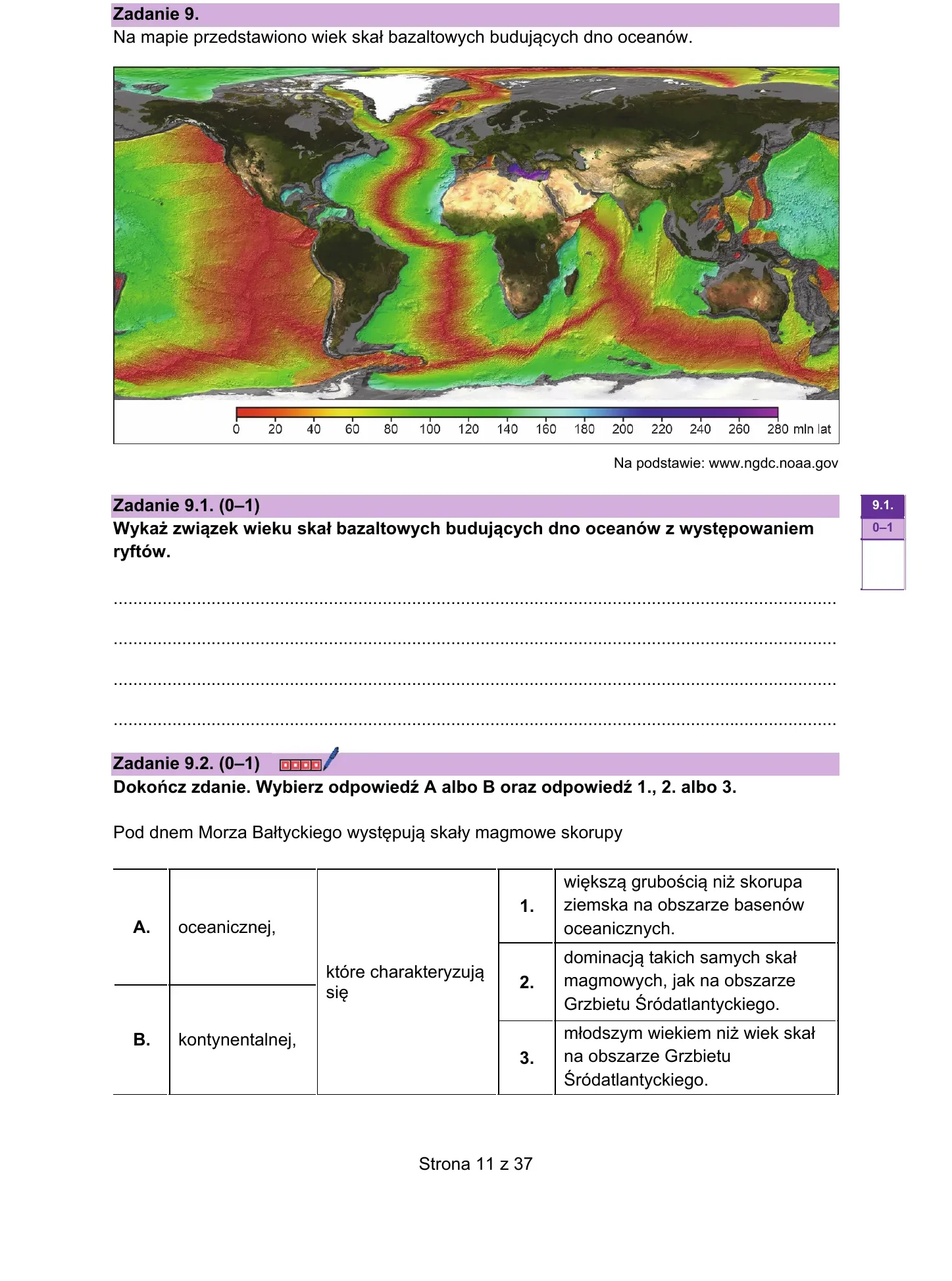 Zadanie 9 — geografia 2026, poziom rozszerzony, arkusz CKE