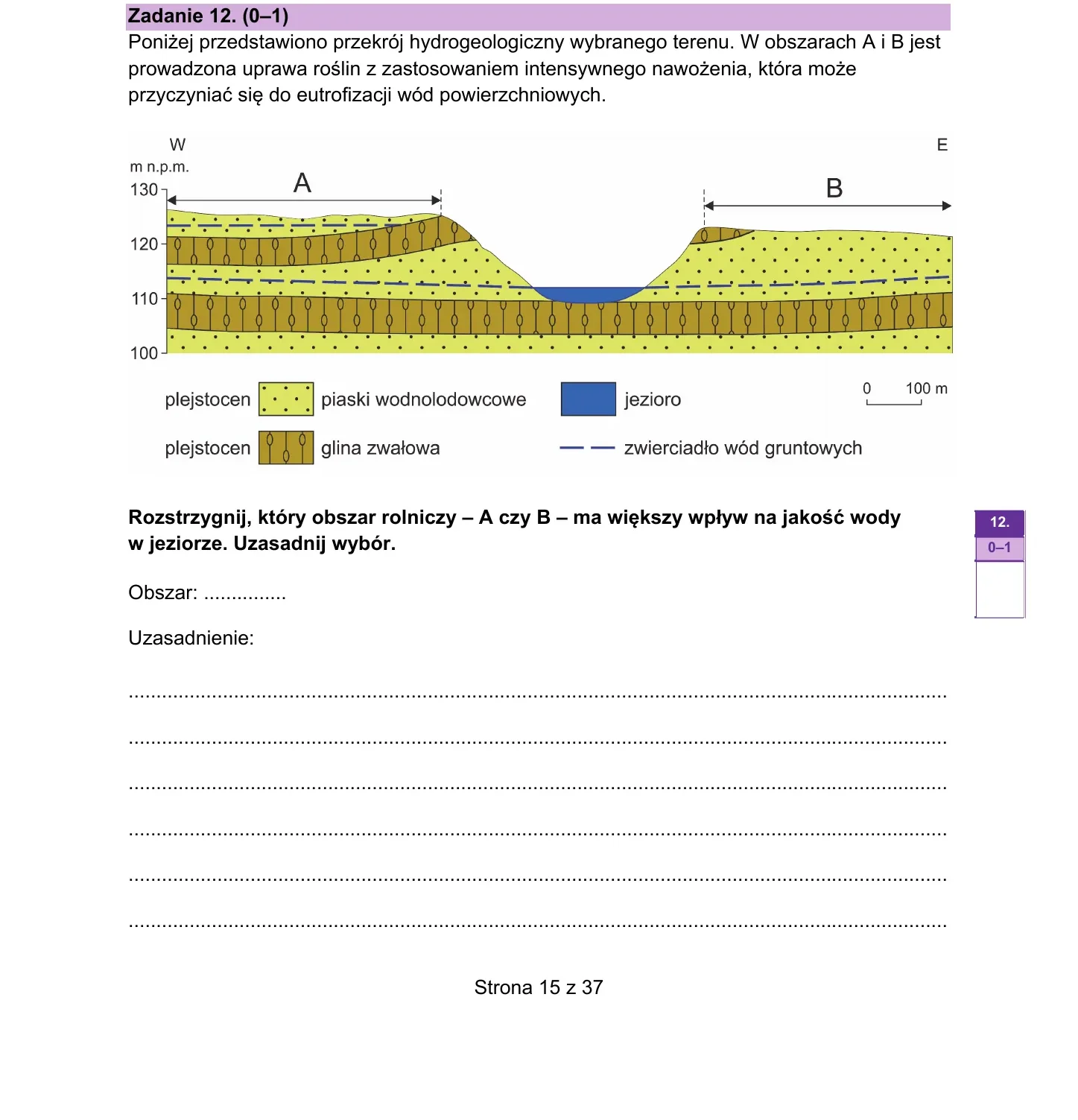 Zadanie 12 — geografia 2026, poziom rozszerzony, arkusz CKE