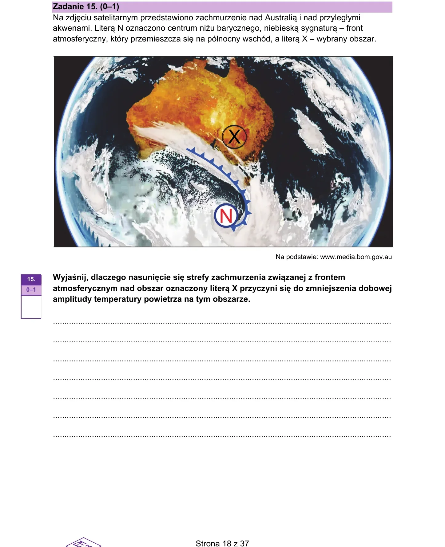 Zadanie 15 — geografia 2026, poziom rozszerzony, arkusz CKE