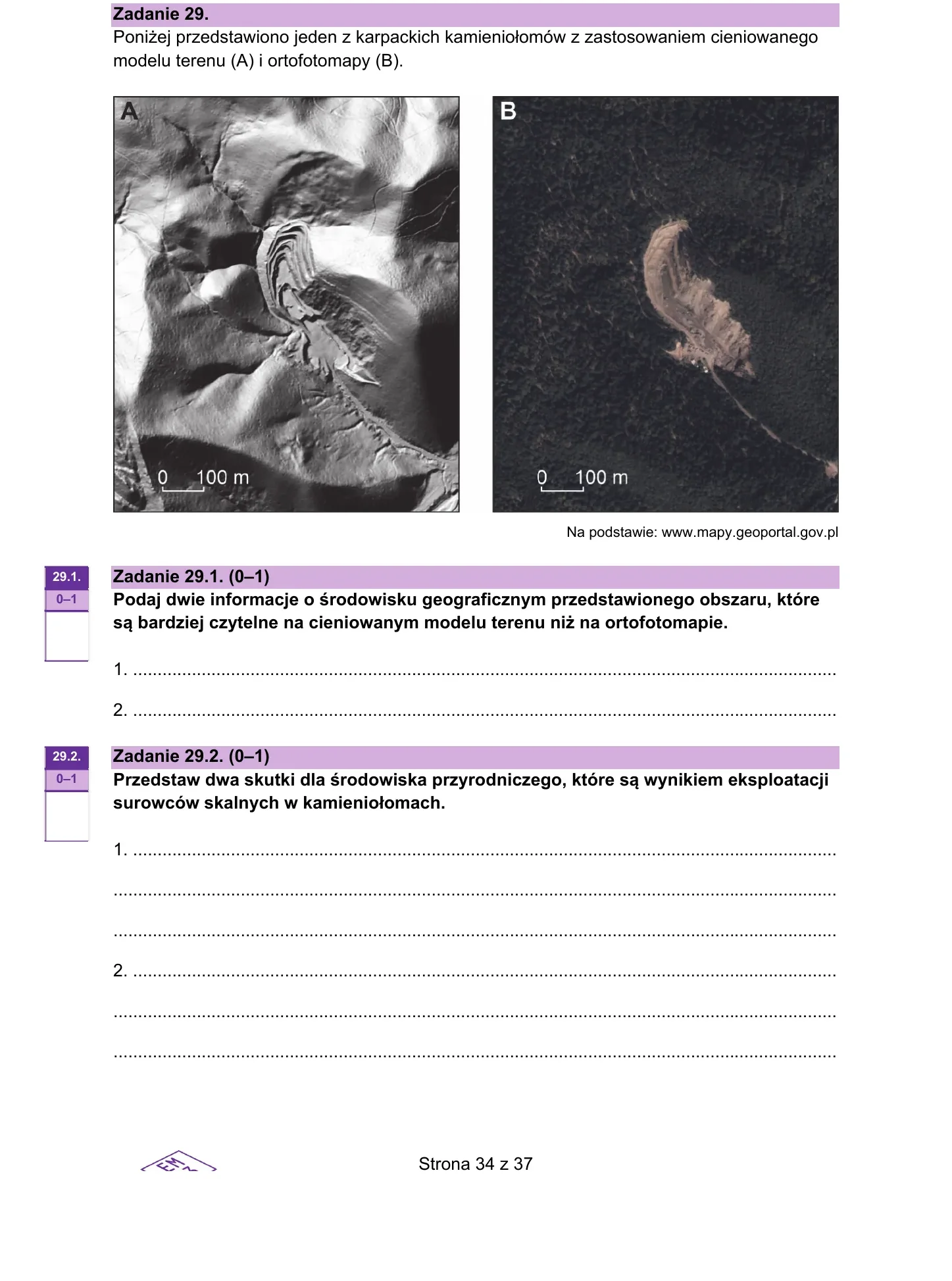 Zadanie 29 — geografia 2026, poziom rozszerzony, arkusz CKE