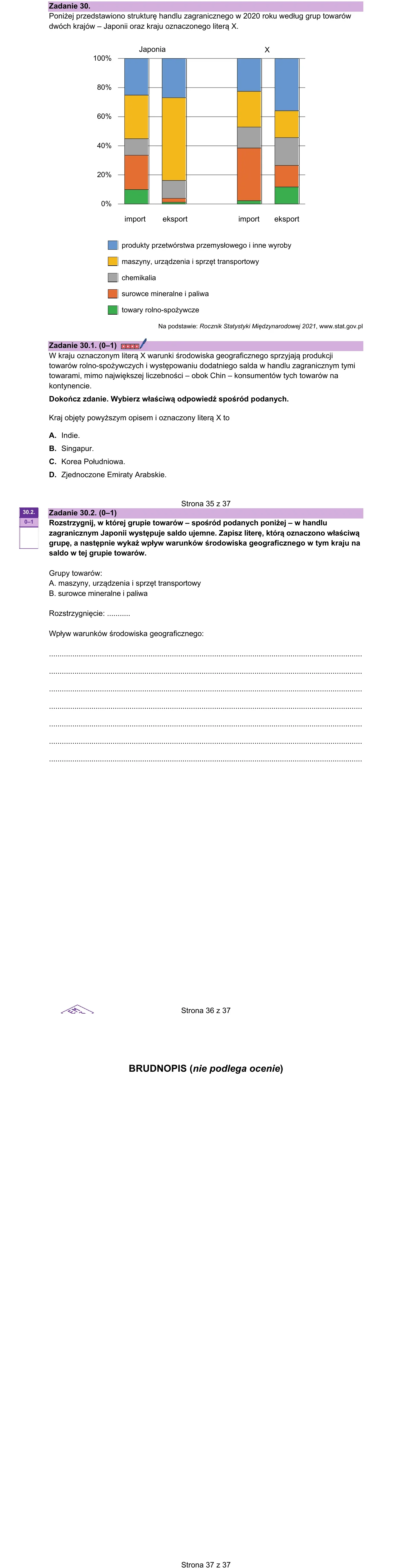 Zadanie 30 — geografia 2026, poziom rozszerzony, arkusz CKE