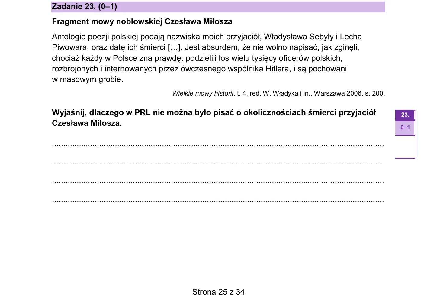 Zadanie 23 - historia 2023 PR