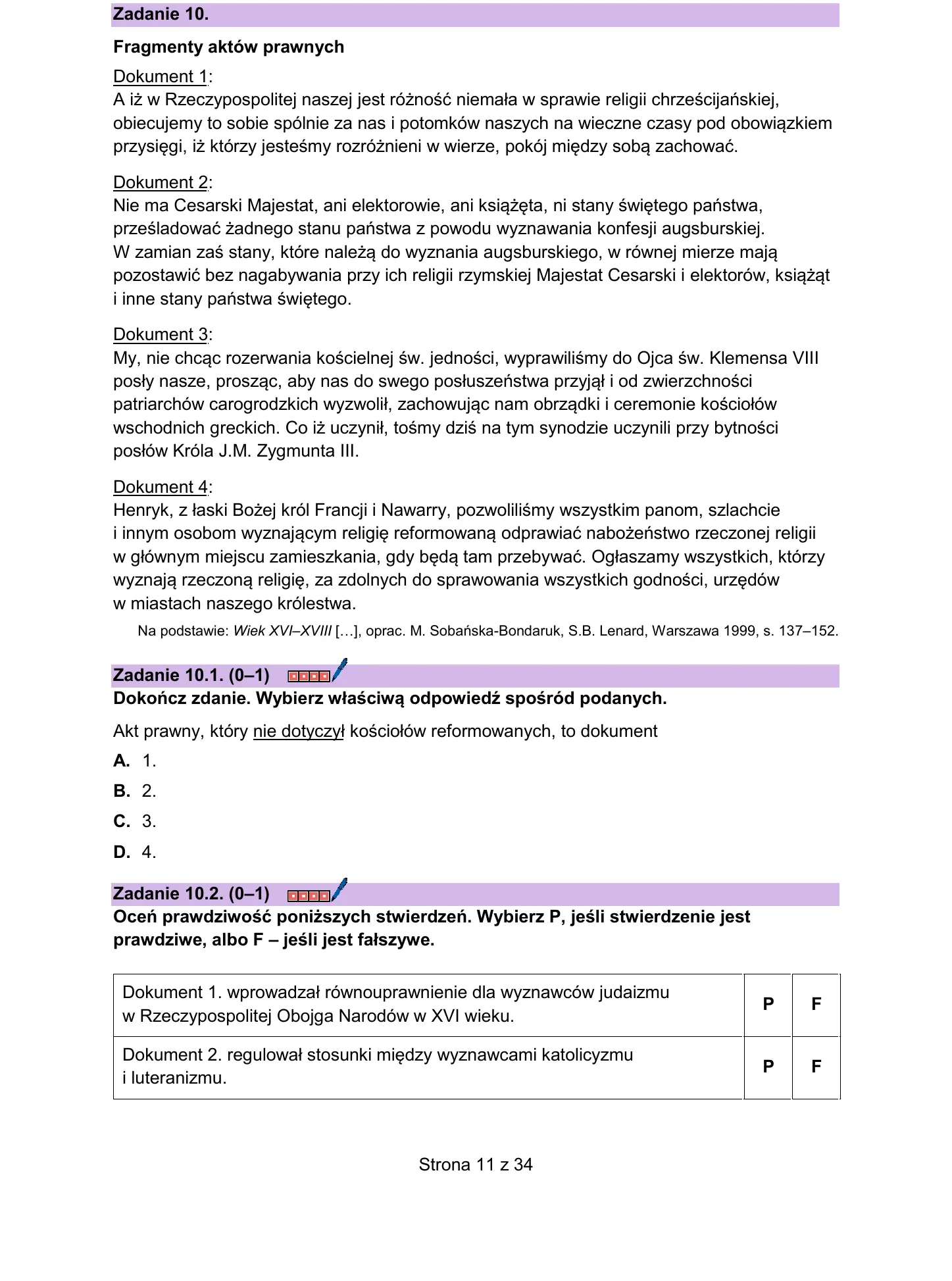 Zadanie 10 — historia 2026, poziom rozszerzony, arkusz CKE