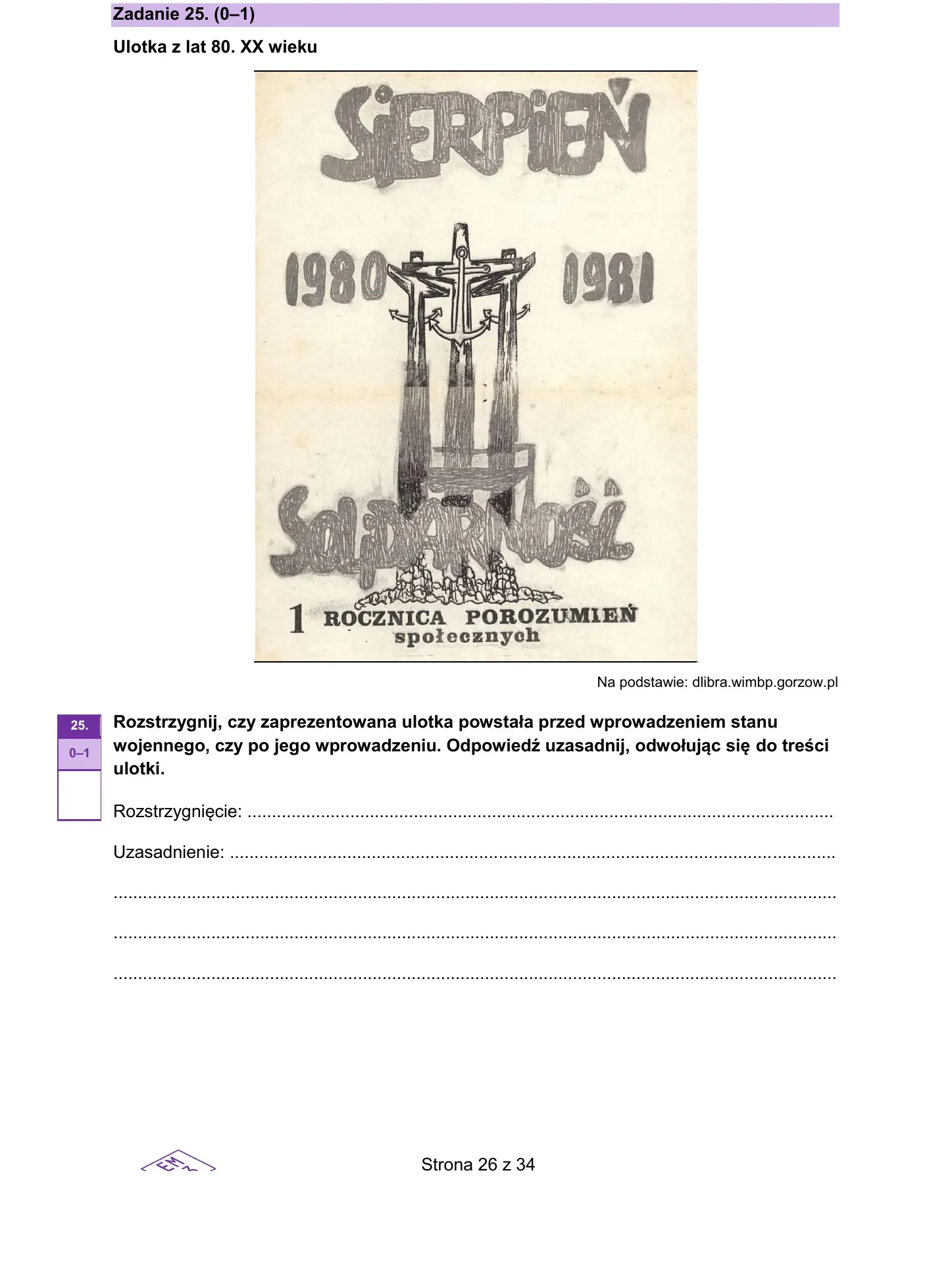 Zadanie 25 — historia 2026, poziom rozszerzony, arkusz CKE