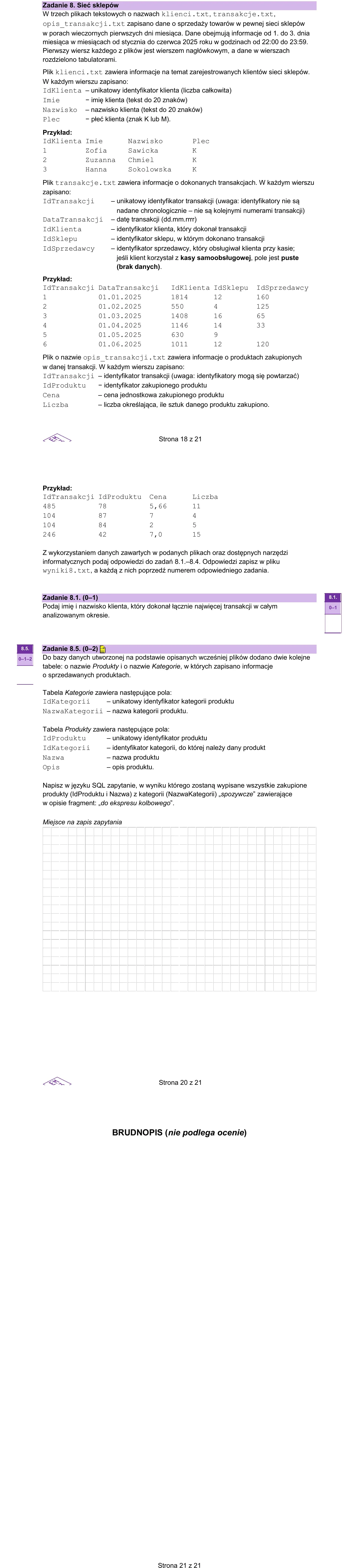 Zadanie 8 — informatyka 2026, poziom rozszerzony, arkusz CKE