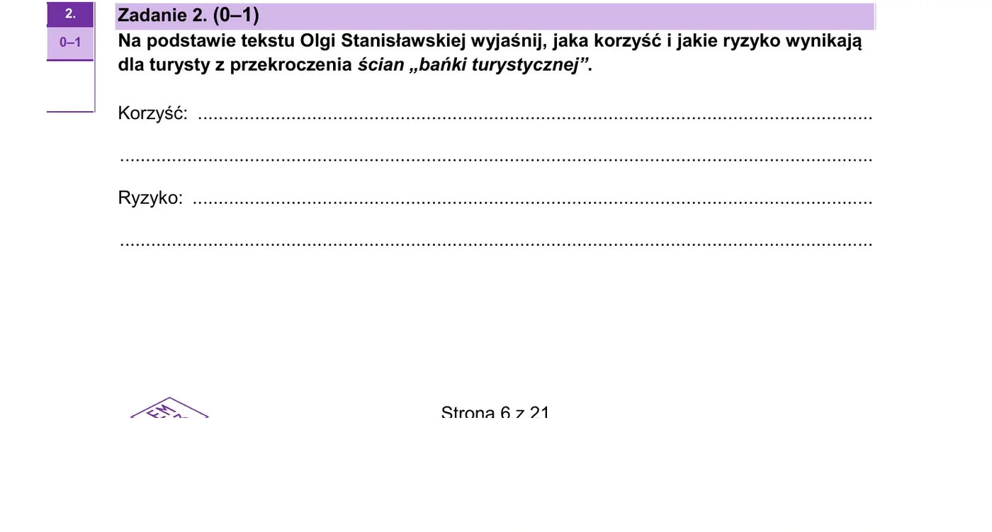 Zadanie 2 - strona 6 arkusza CKE