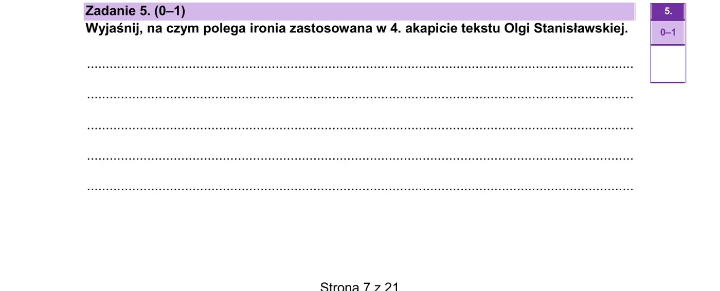 Zadanie 5 - strona 7 arkusza CKE