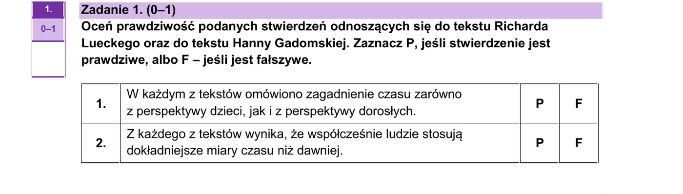 Zadanie 1 - strona 6 arkusza CKE
