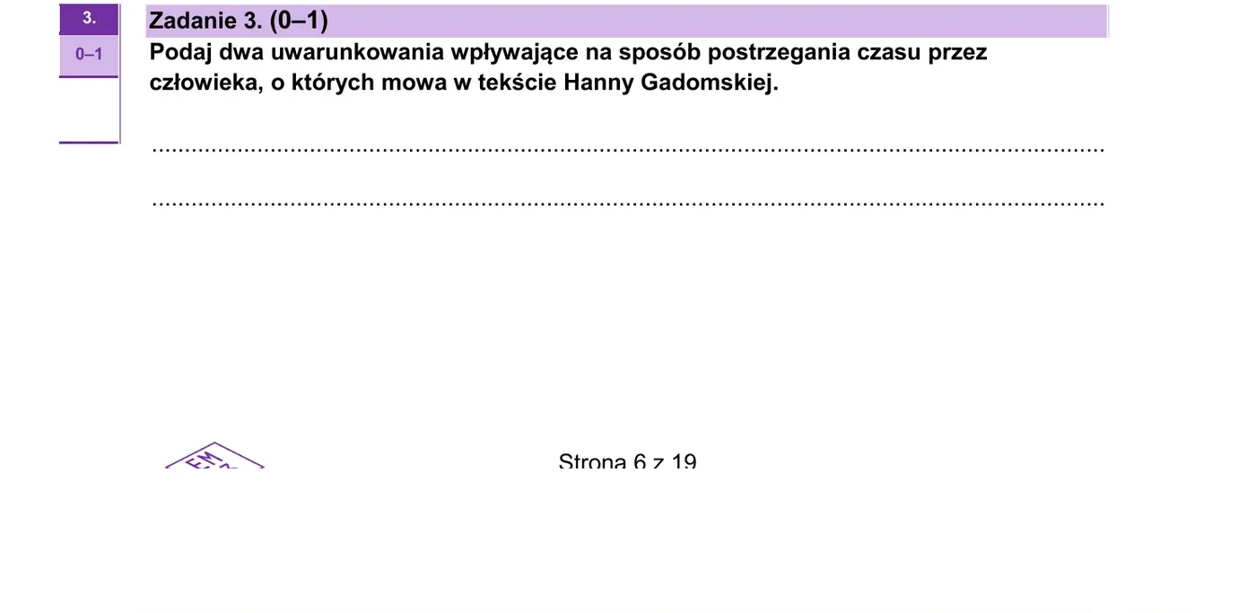 Zadanie 3 - strona 6 arkusza CKE