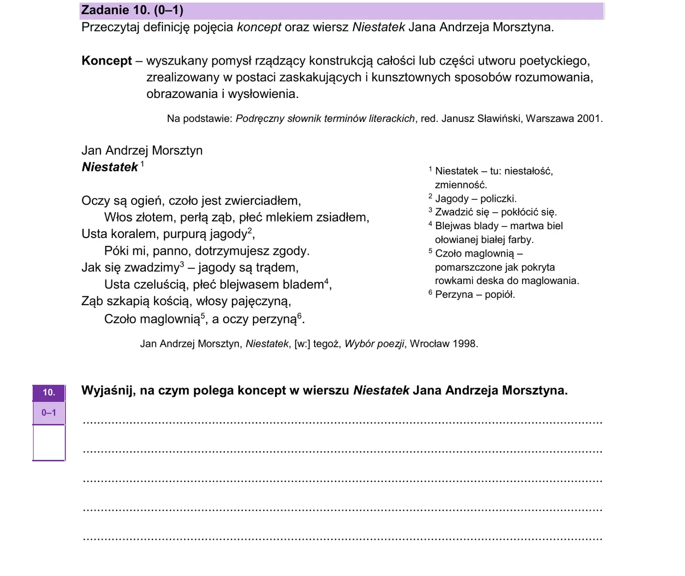 Zadanie 10 - strona 12 arkusza CKE