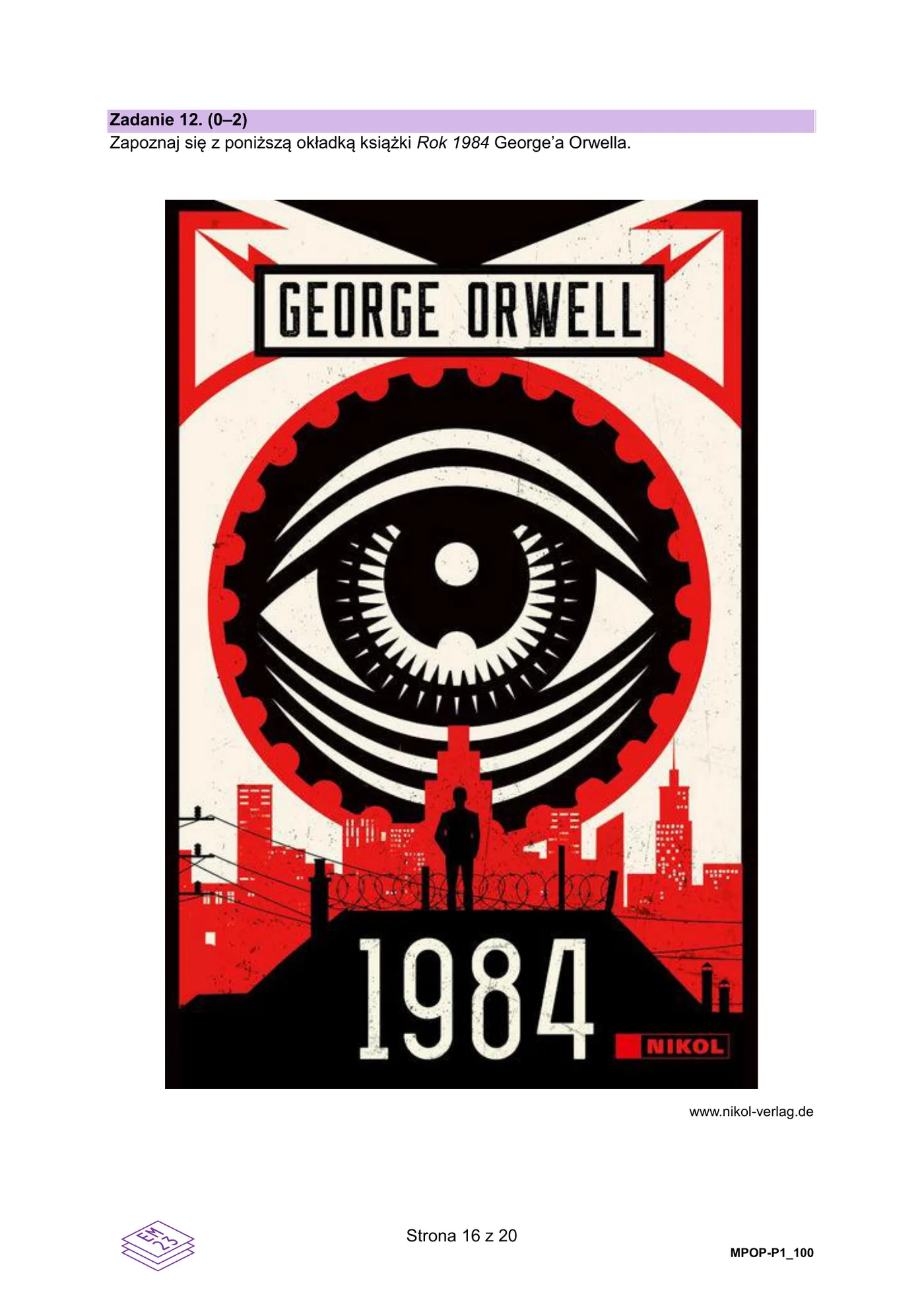 Okładka książki Rok 1984 George'a Orwella