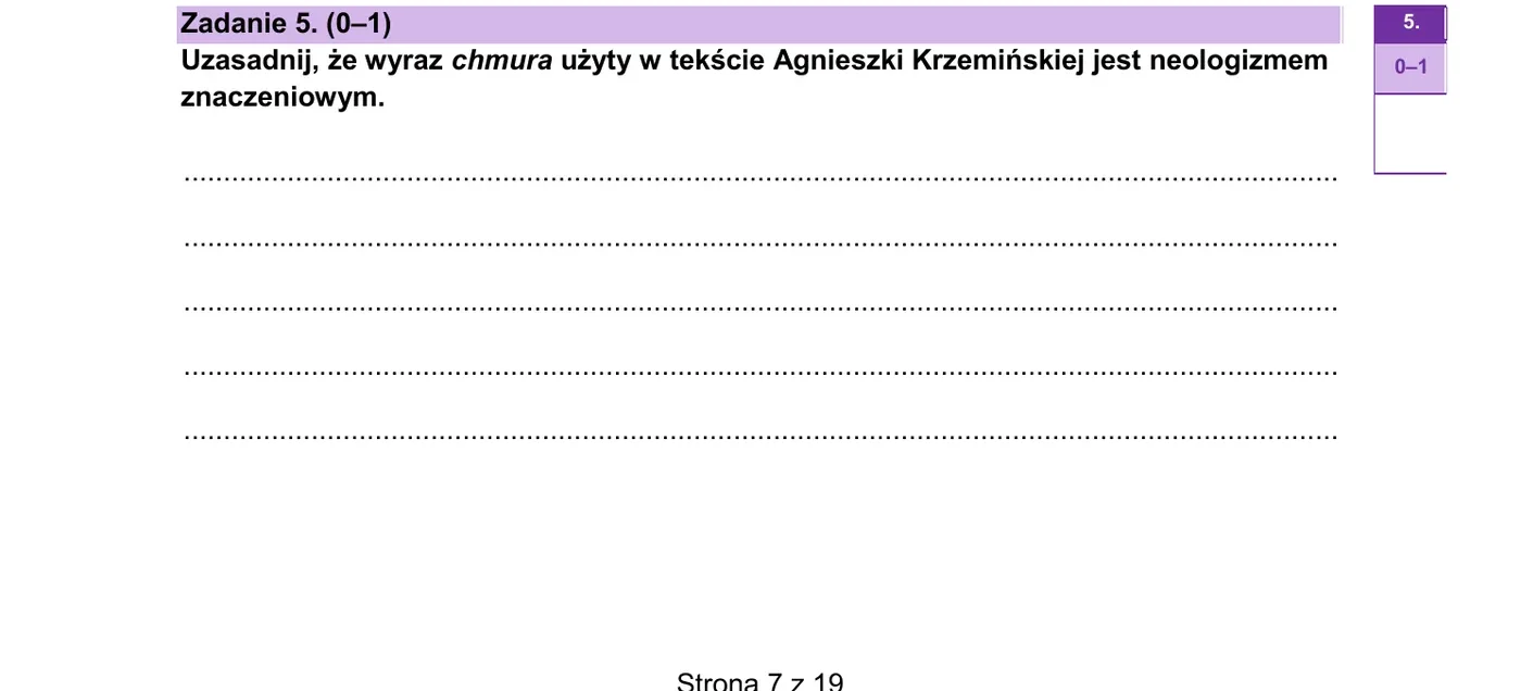 Zadanie 5 - strona 7 arkusza CKE maj 2026 poziom podstawowy