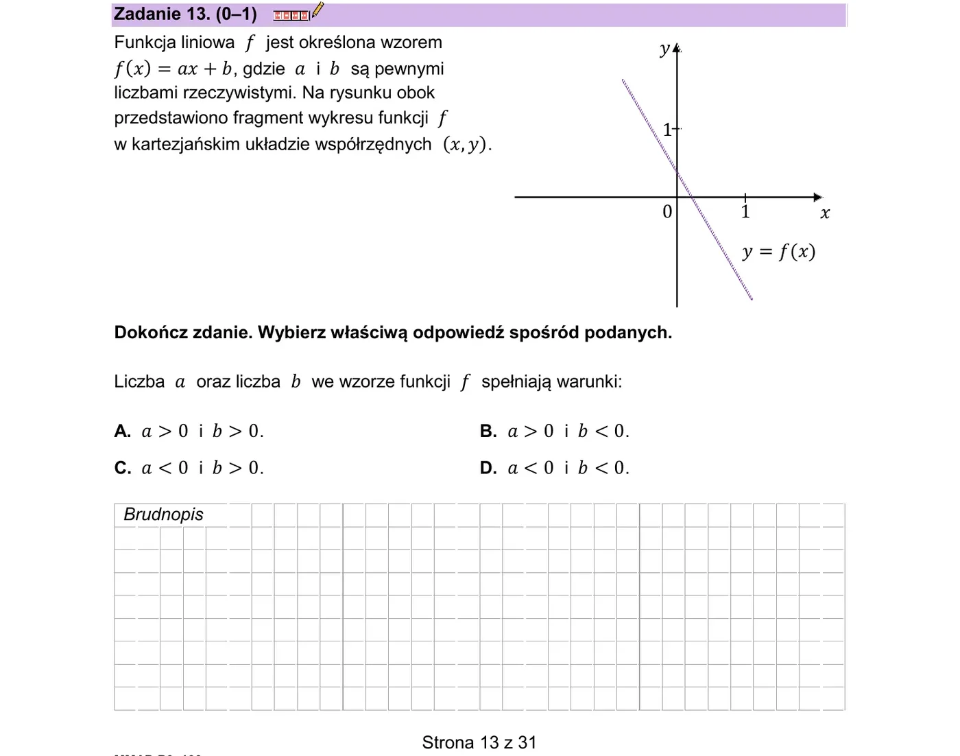Zadanie 13 (12.2) - największa wartość funkcji