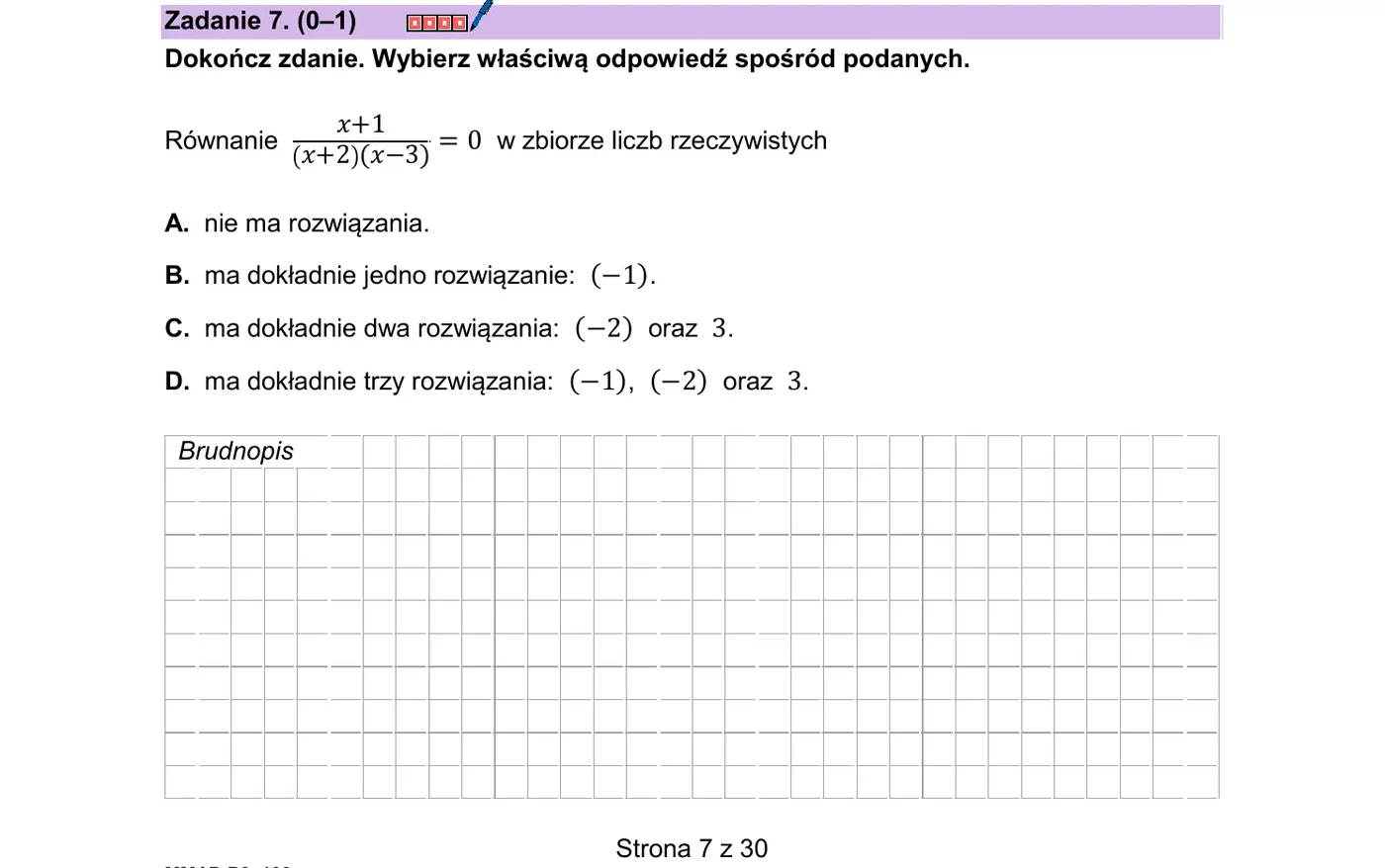 Zadanie 7 - strona 7 arkusza CKE