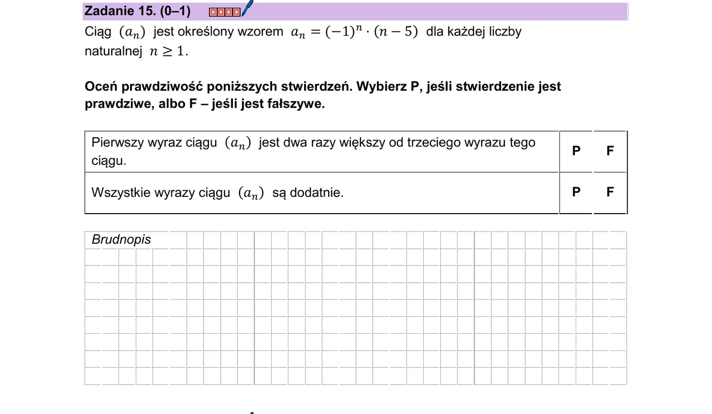 Zadanie 15 - strona 16 arkusza CKE