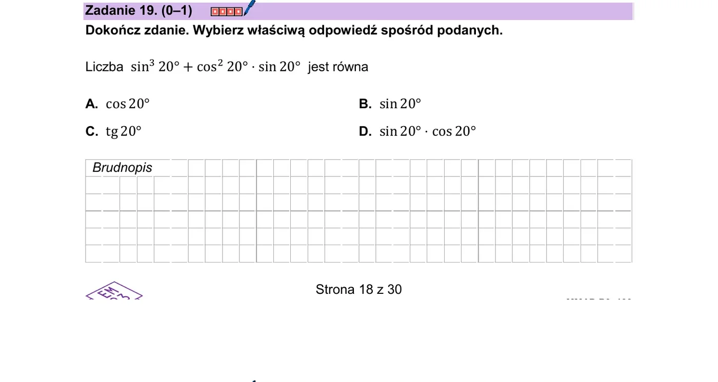 Zadanie 19 - strona 18 arkusza CKE