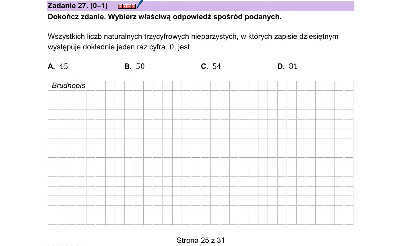 Zadanie 27 - strona 25 arkusza CKE