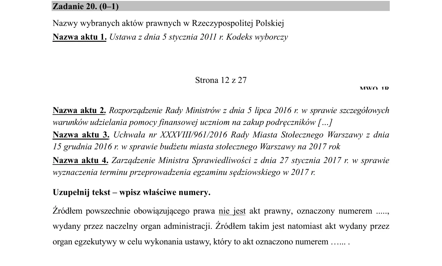 Zadanie 20 - WOS 2019 PR