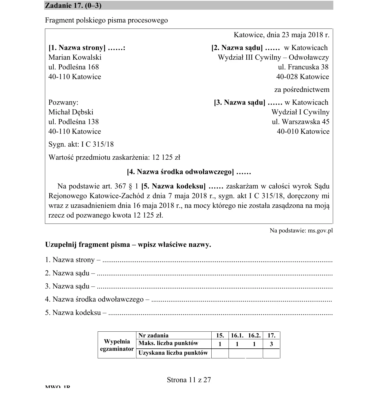 Zadanie 17 - WOS 2020 PR