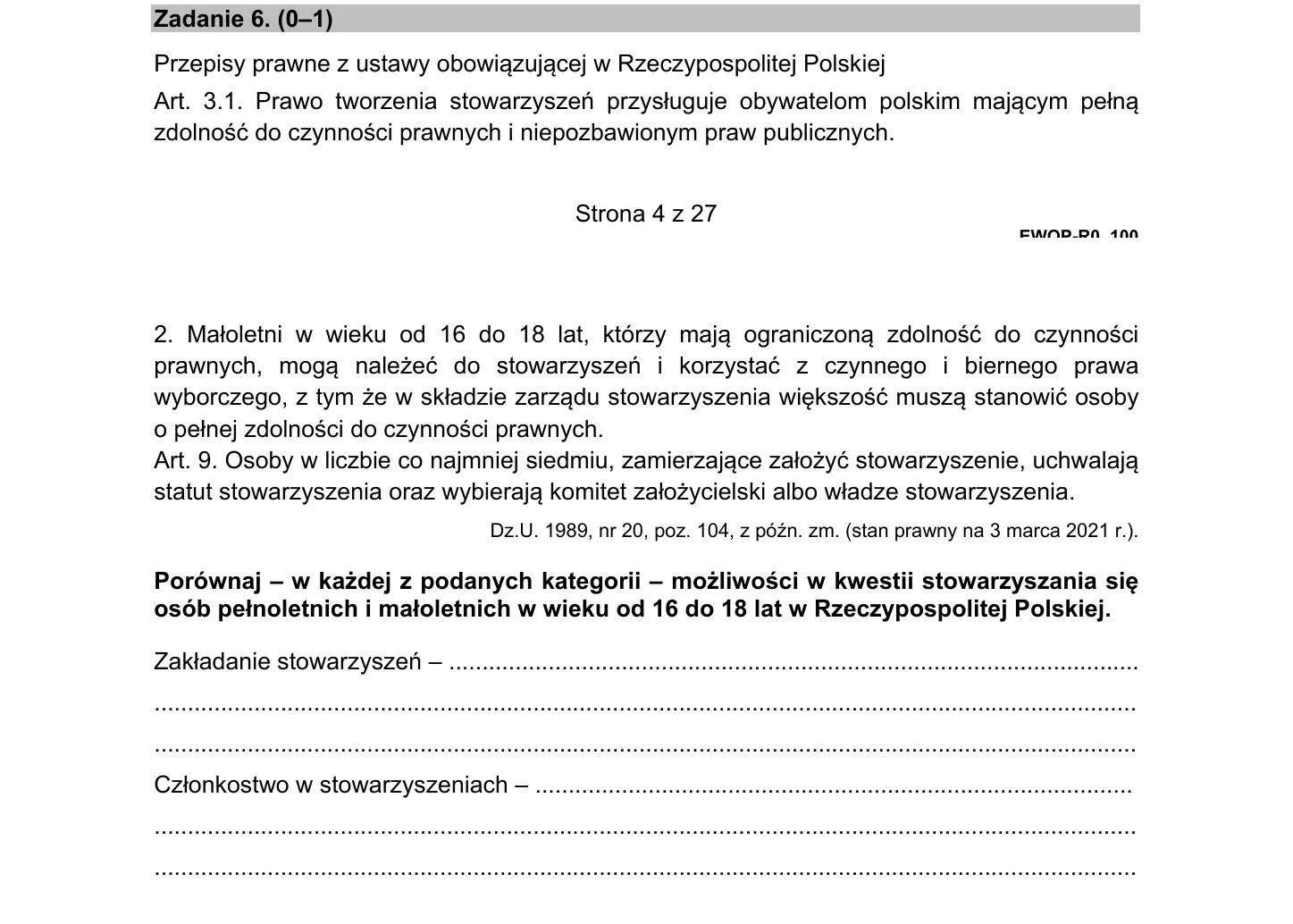 WOS PR 2021, zadanie 6
