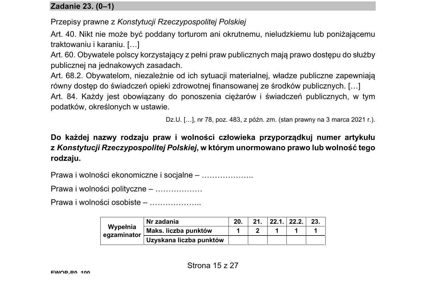 WOS PR 2021, zadanie 23