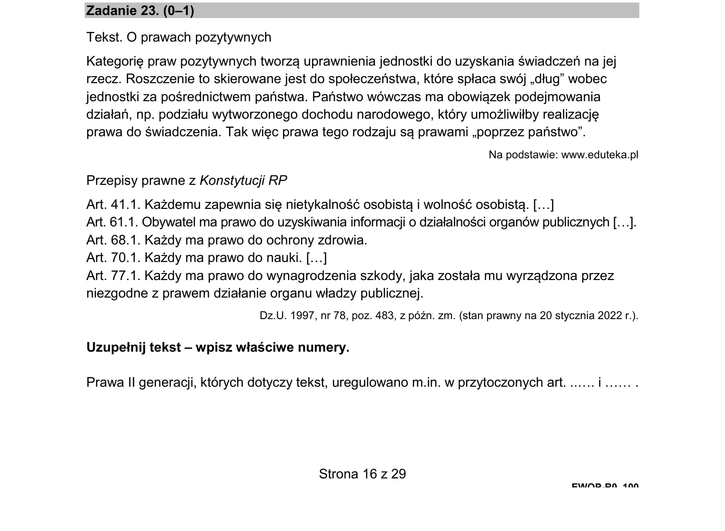 Zadanie 23 - WOS 2022 PR