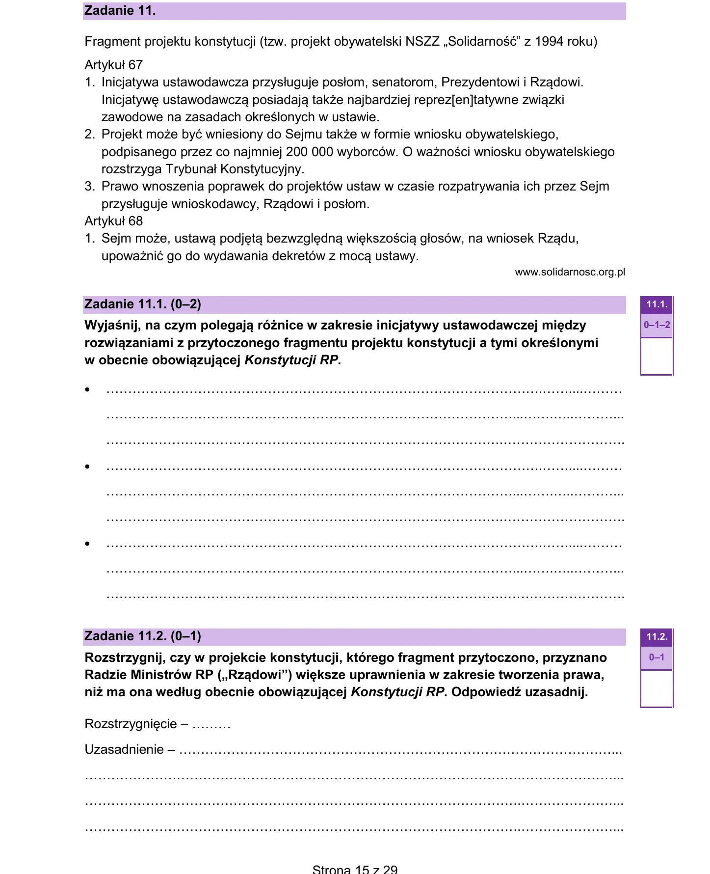 Zadanie 11 — WOS 2023, poziom rozszerzony, arkusz CKE