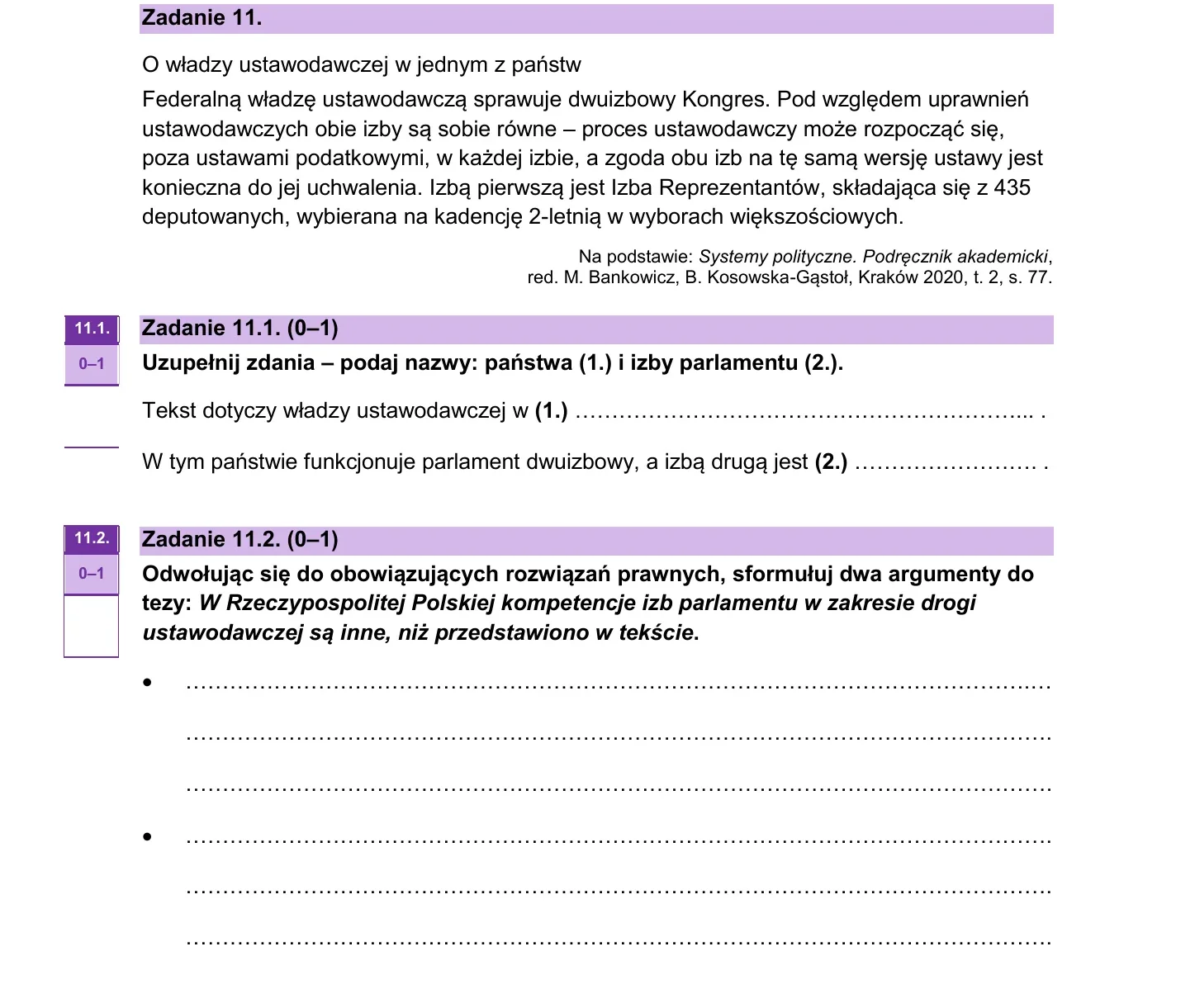 Zadanie 11 — WOS 2024, poziom rozszerzony, arkusz CKE
