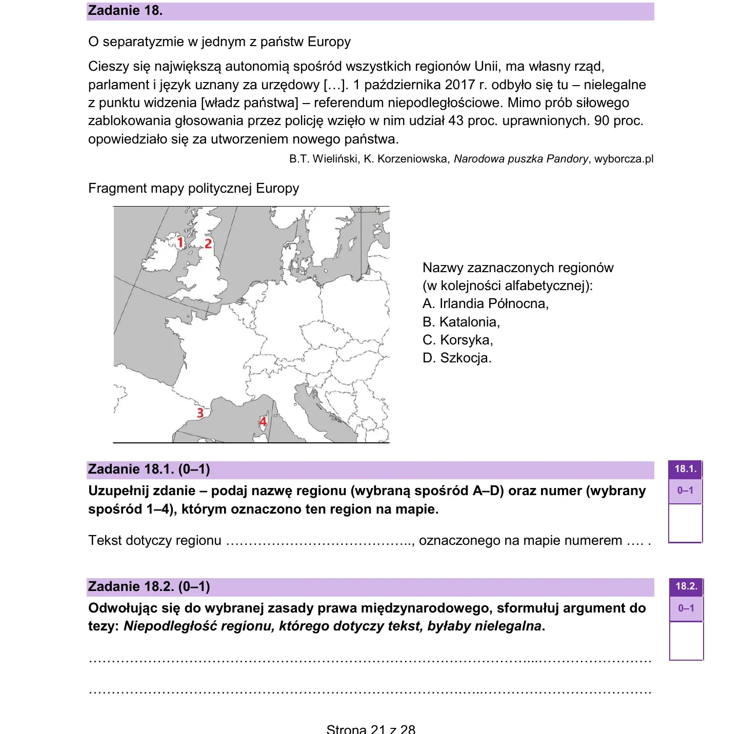 Zadanie 18 — WOS 2024, poziom rozszerzony, arkusz CKE