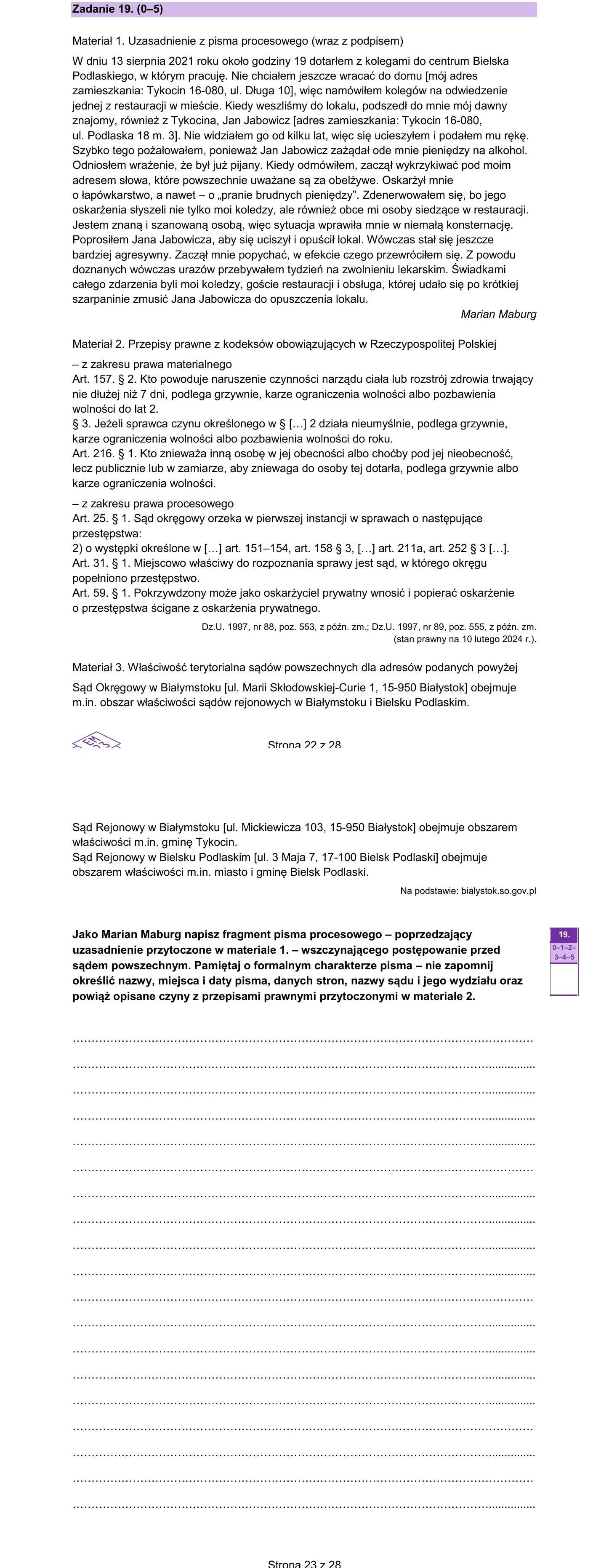 Zadanie 19 — WOS 2024, poziom rozszerzony, arkusz CKE