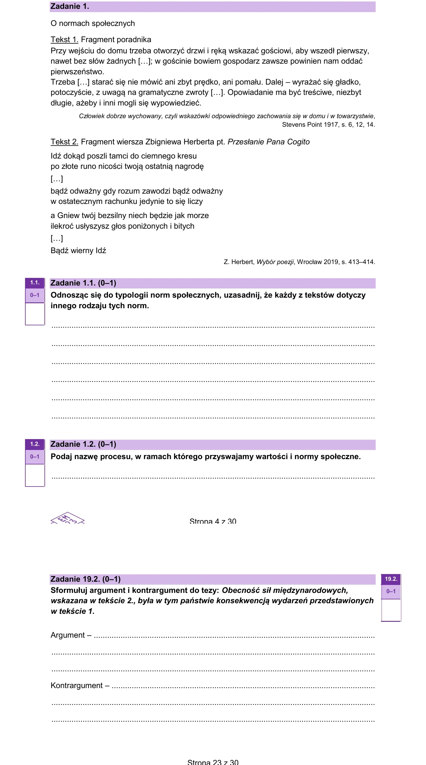 Zadanie 1 — WOS 2025, poziom rozszerzony, arkusz CKE