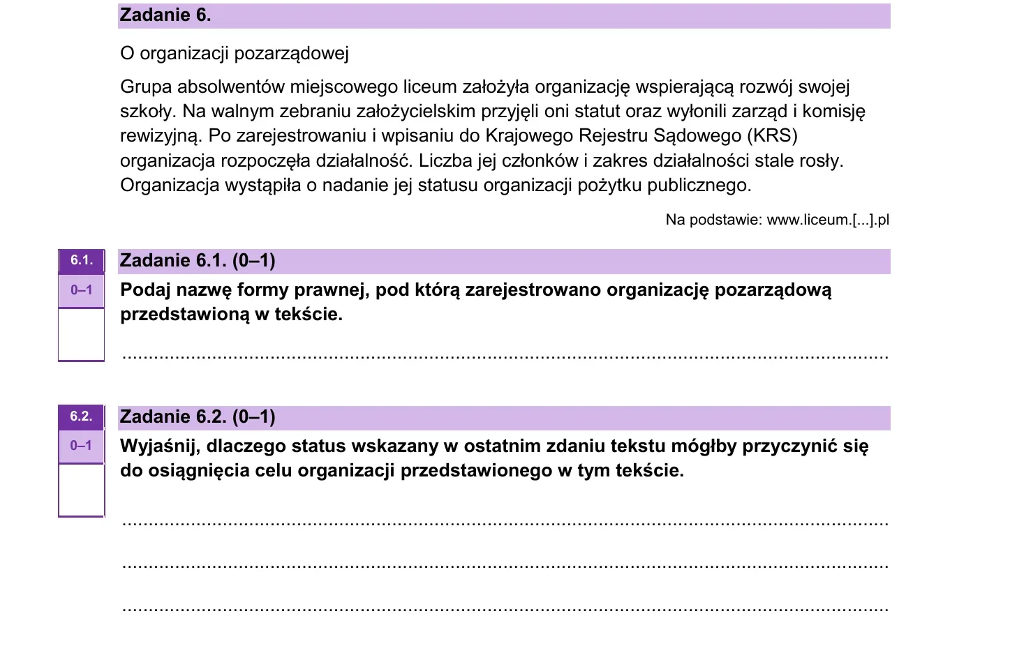 Zadanie 6 — WOS 2025, poziom rozszerzony, arkusz CKE