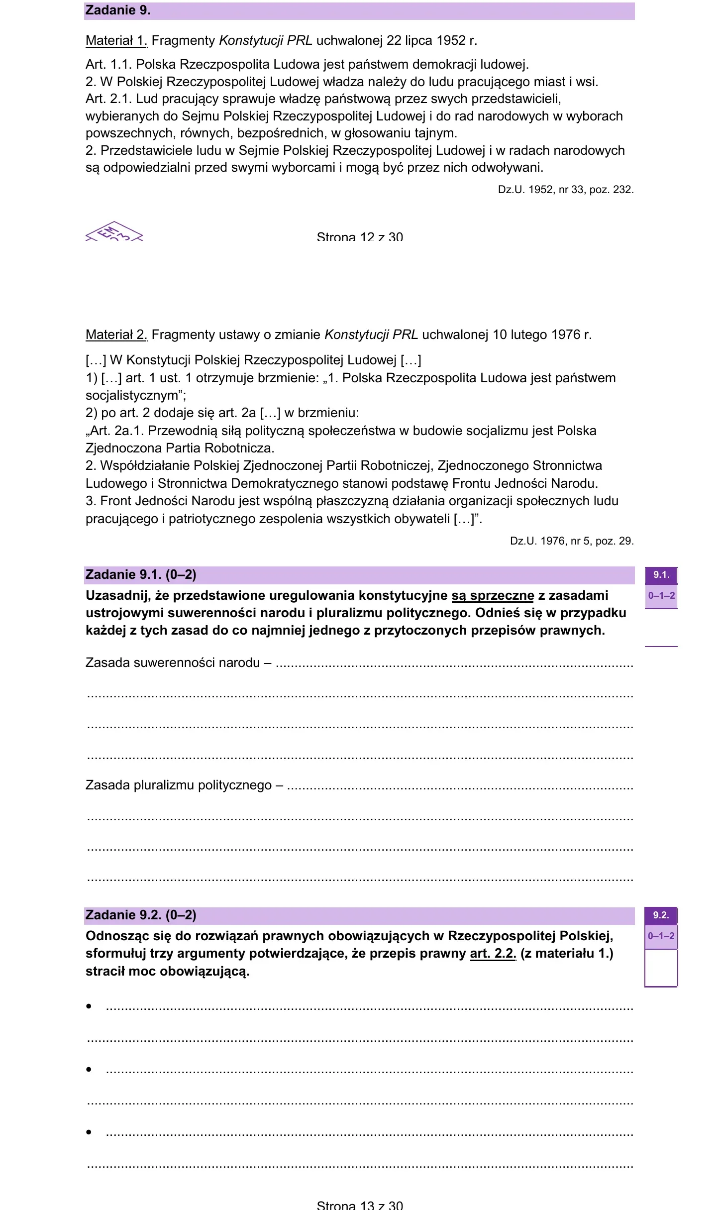 Zadanie 9 — WOS 2025, poziom rozszerzony, arkusz CKE