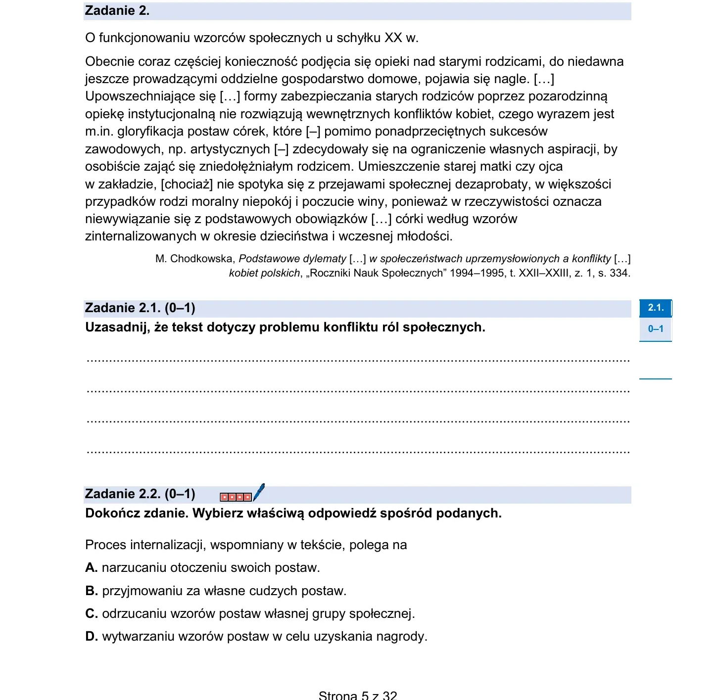 Zadanie 2 — WOS 2026, poziom rozszerzony, arkusz CKE