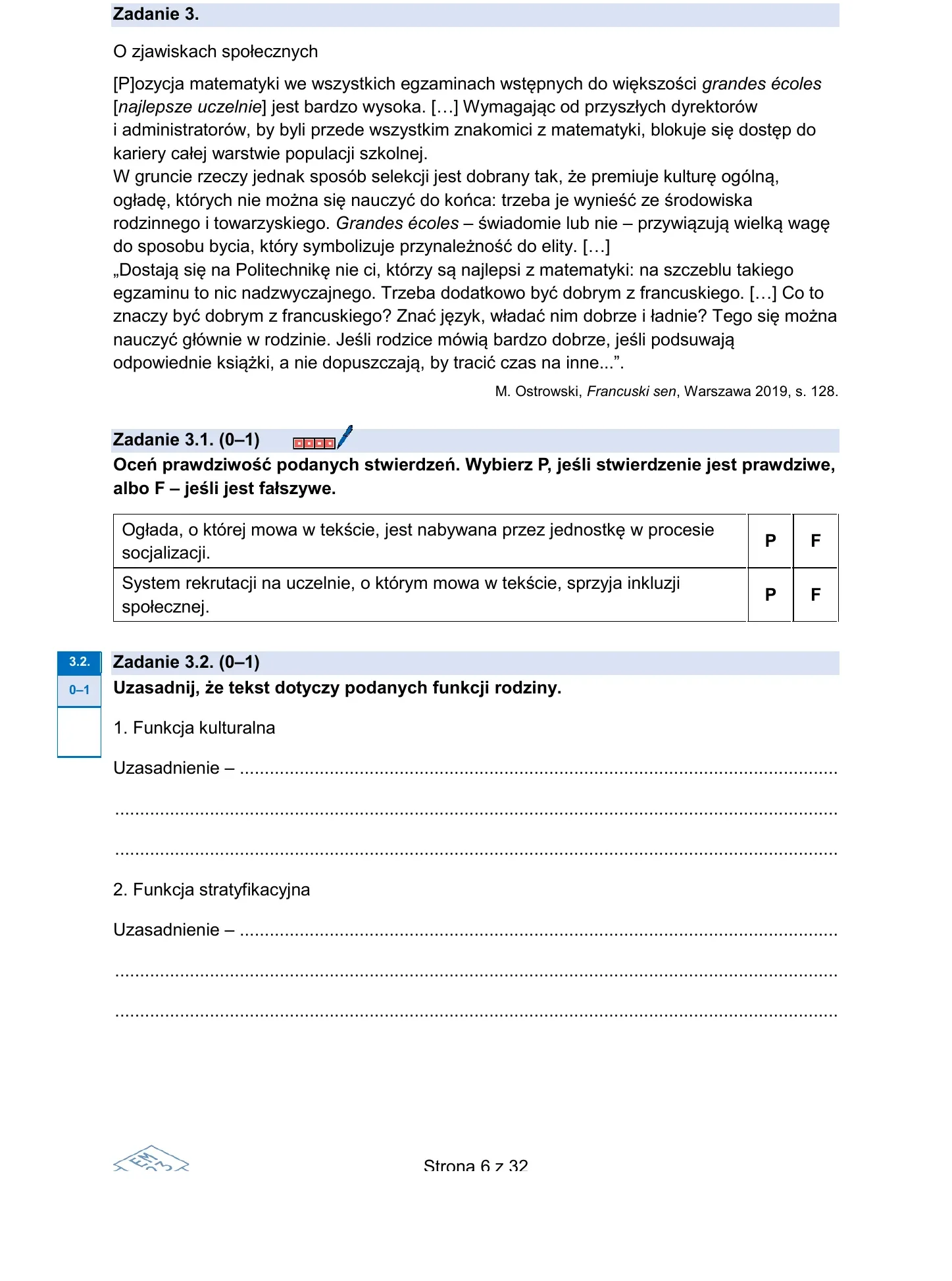 Zadanie 3 — WOS 2026, poziom rozszerzony, arkusz CKE